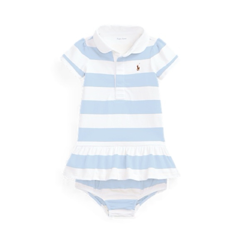 Ralph Lauren Baby Dress in Light Blue and White